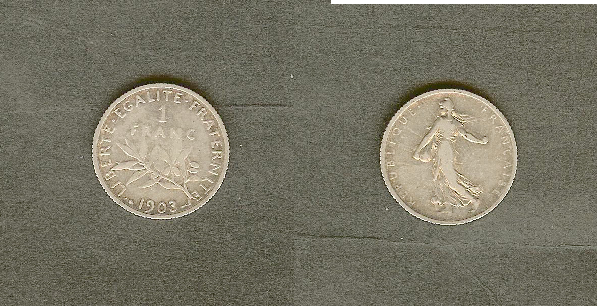 1 franc Semeuse 1903 TTB-